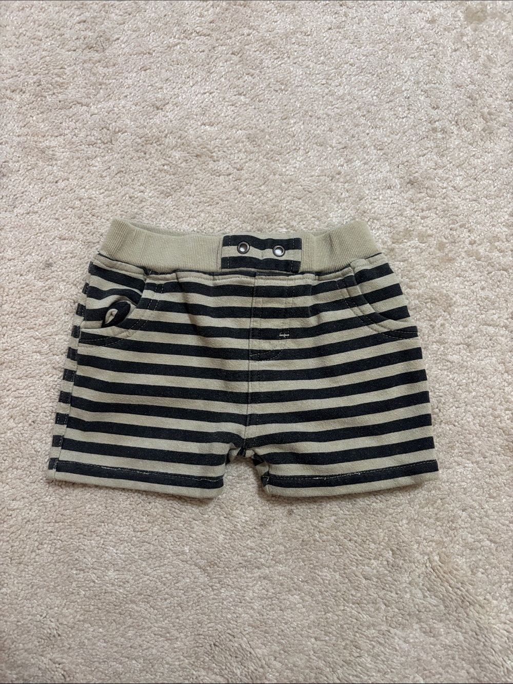 Kardashian Kids Striped Knit Shorts - Black and Tan